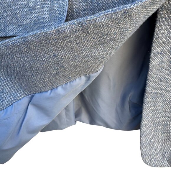 Lands End Vintage Blue Wool Silk Linen Textured Professional Blazer Jacket 16 - Picture 5 of 9